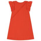 طقم فستان باللون البرتقالي للبنات, 3, hi-res