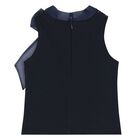 طقم تنورة مزين بفيونكة وترتر باللون الكحلي للبنات, 1, hi-res