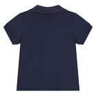 Younger Boys Navy Blue Teddy Bear Logo Polo Shirt, 2, hi-res