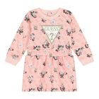 طقم فستان تول بالشعار باللون الوردي للبنات, 1, hi-res