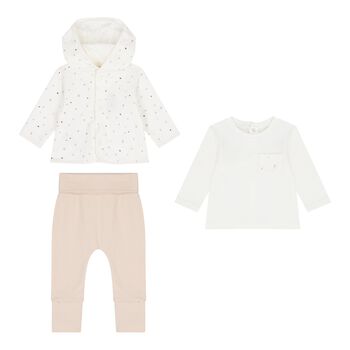 Ivory & Beige 3 Piece Baby Tracksuit
