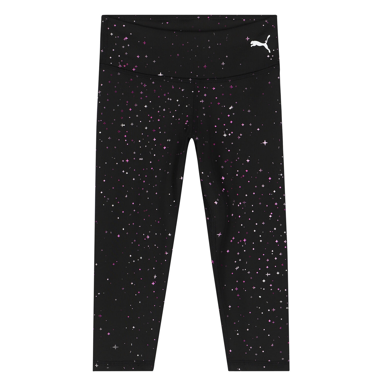Girls Black Logo Leggings, 1, hi-res
