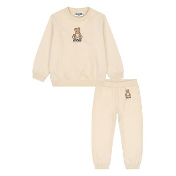 Younger Beige Teddy Bear Logo Tracksuit