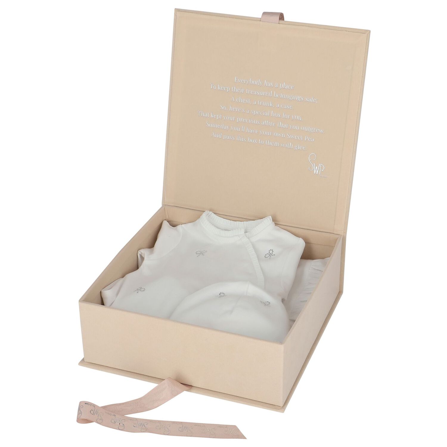 Baby Girls White Crystal Bow Babygrow Gift Set, 1, hi-res image number null