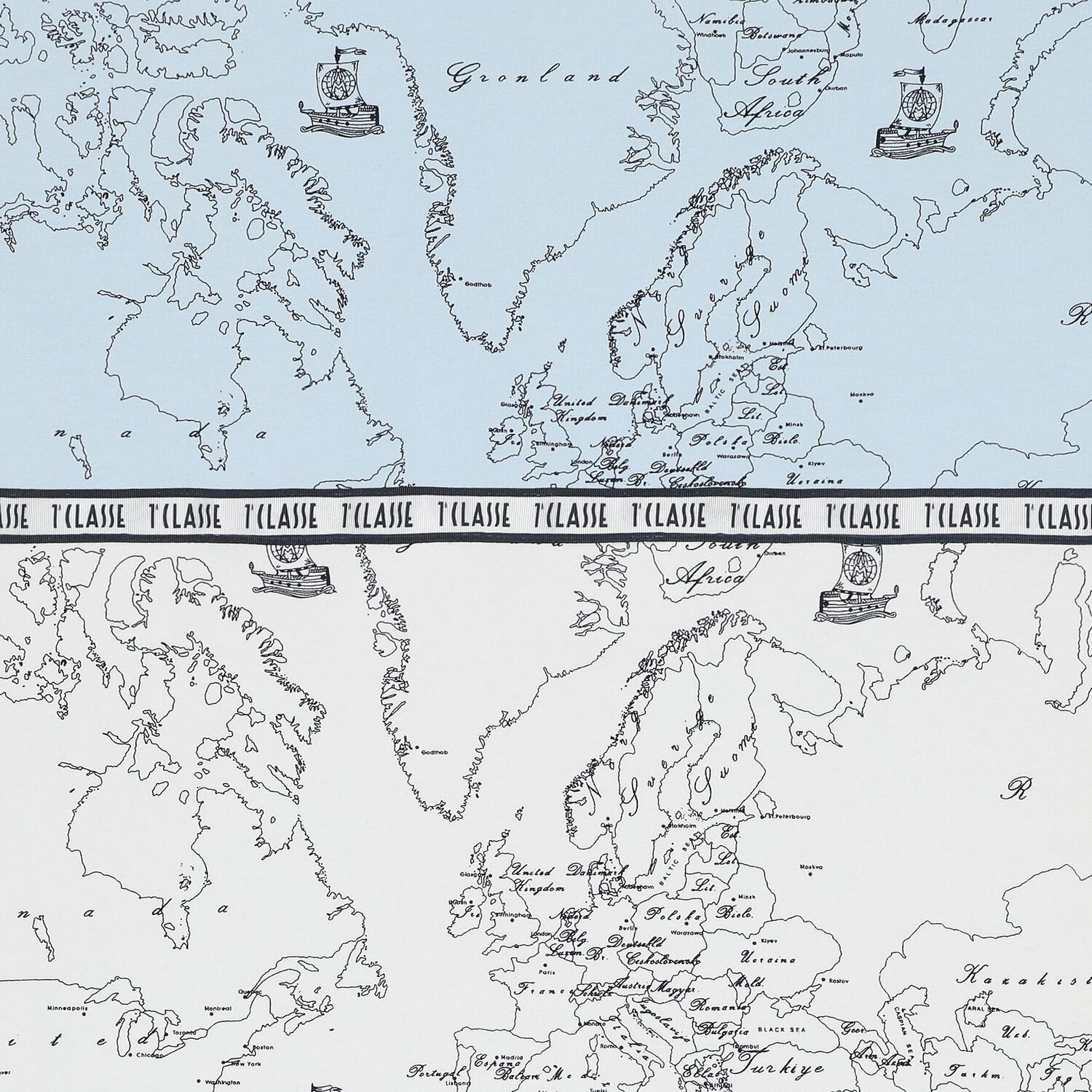 Baby Boys White, Blue & Navy Blue Geo Map Blanket, 1, hi-res