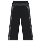 Boys Mini Me Black Zig Zag Logo Joggers, 1, hi-res
