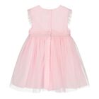 Baby Girls Pink Flower Tulle Dress, 1, hi-res