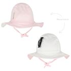 Baby Girls Pink & White Logo Reversible Logo Hat, 1, hi-res