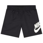 Boys Black Logo Shorts, 1, hi-res