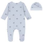 Baby Boys Blue Logo Babygrow Gift Set, 2, hi-res