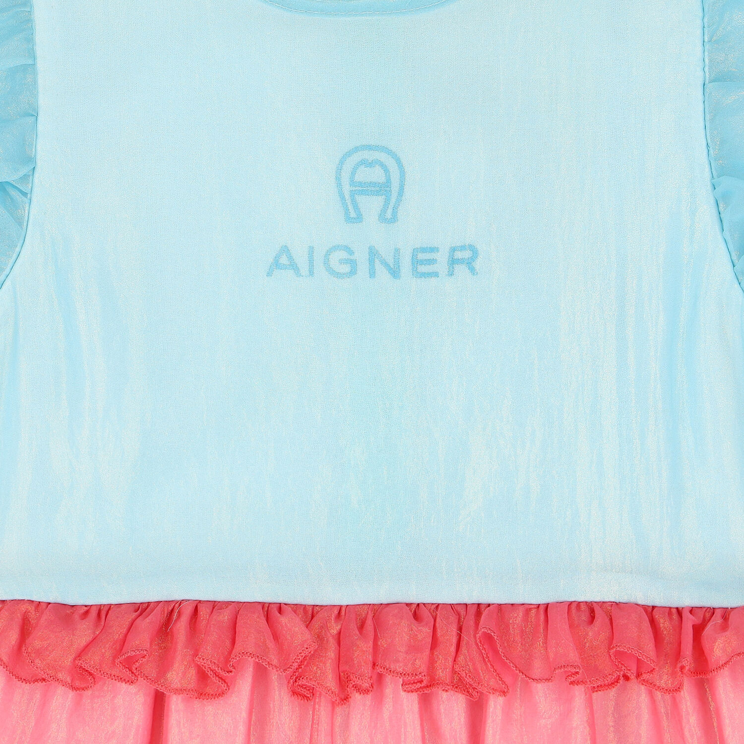 Girls Pink Organza Logo Dress, 1, hi-res image number null