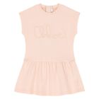 Younger Girls Pink Logo Dress, 1, hi-res