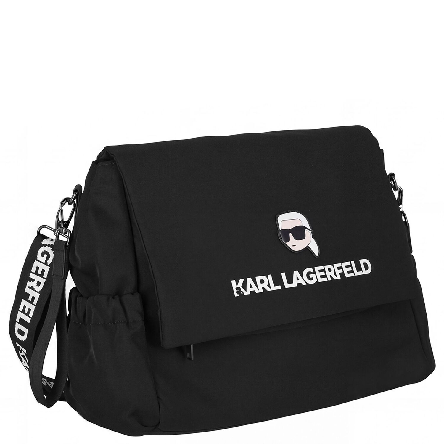 Black Ikonik Karl Logo Changing Bag, 1, hi-res