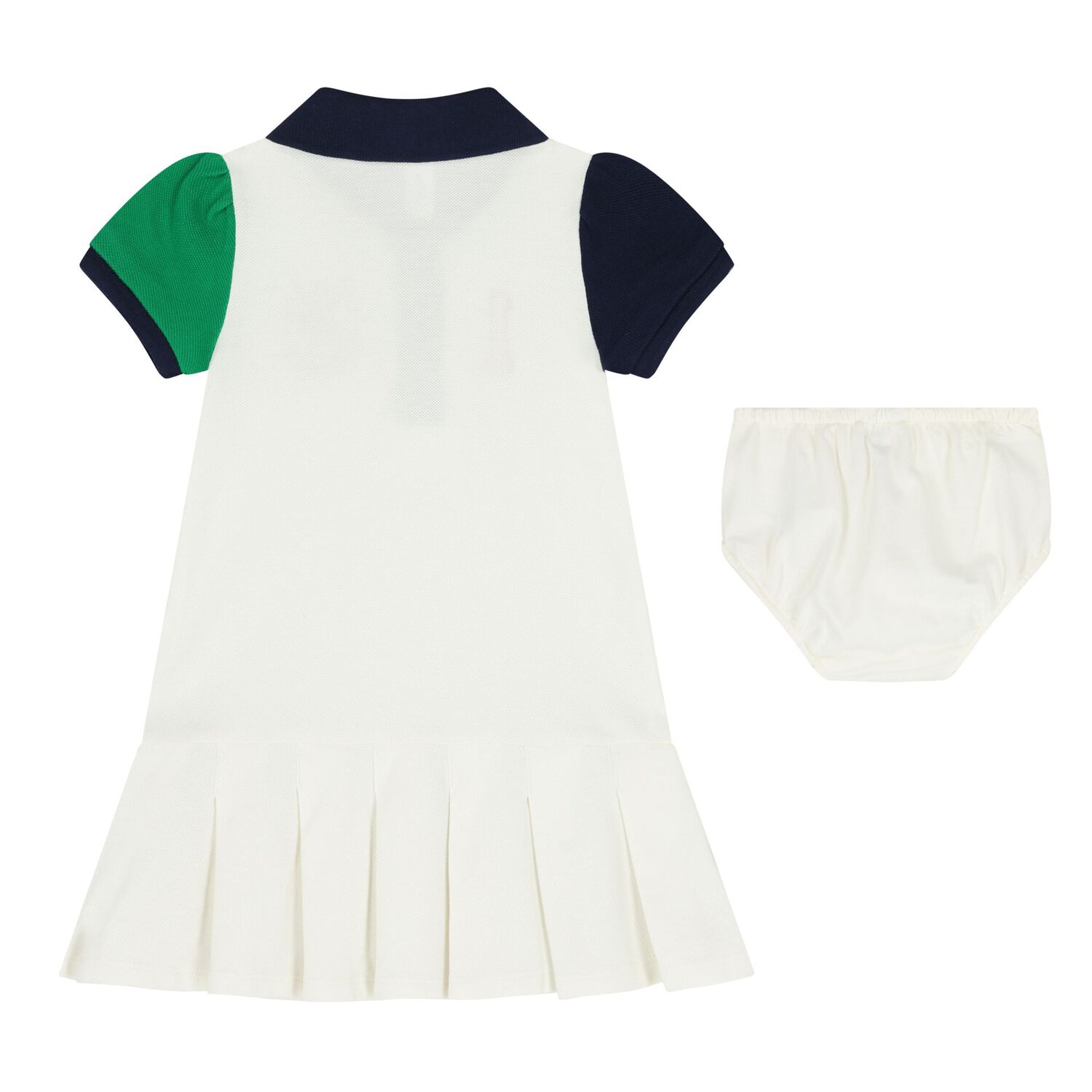 Baby Girls White Logo Dress Set, 1, hi-res