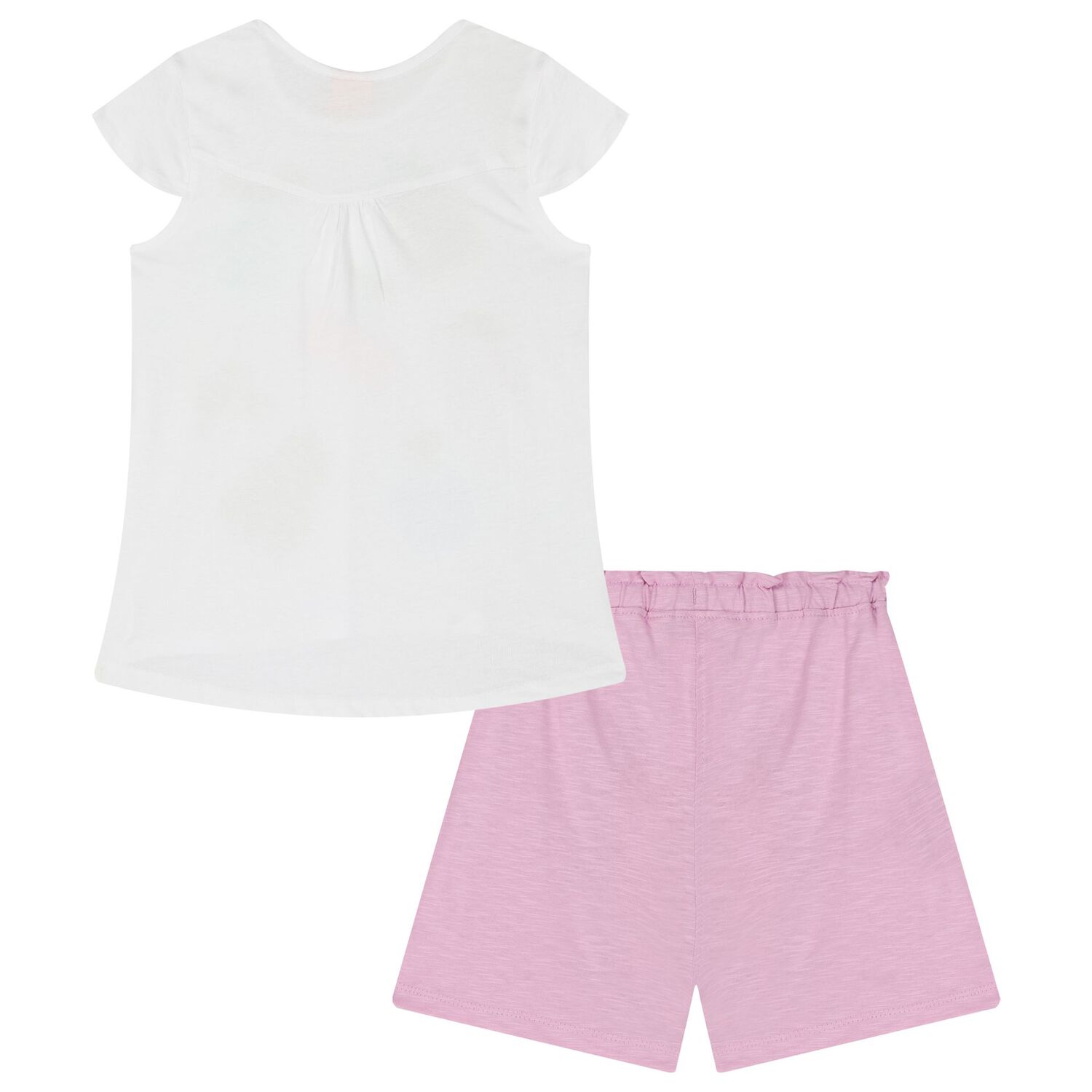 Girls White & Pink Fruits Shorts Set, 1, hi-res image number null