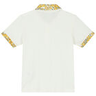 Younger Boys Ivory Logo Medusa Polo Shirt, 1, hi-res