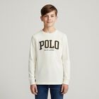 Boys Ivory Logo Long Sleeve Top, 1, hi-res
