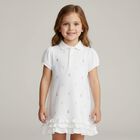 Baby Girls White Polo Dress, 1, hi-res