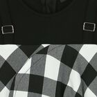 بدلة قطنية باللون الاسود والابيض للبنات, 1, hi-res