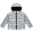 Girls Silver 2-in-1 Logo Padded Puffer Jacket, 1, hi-res