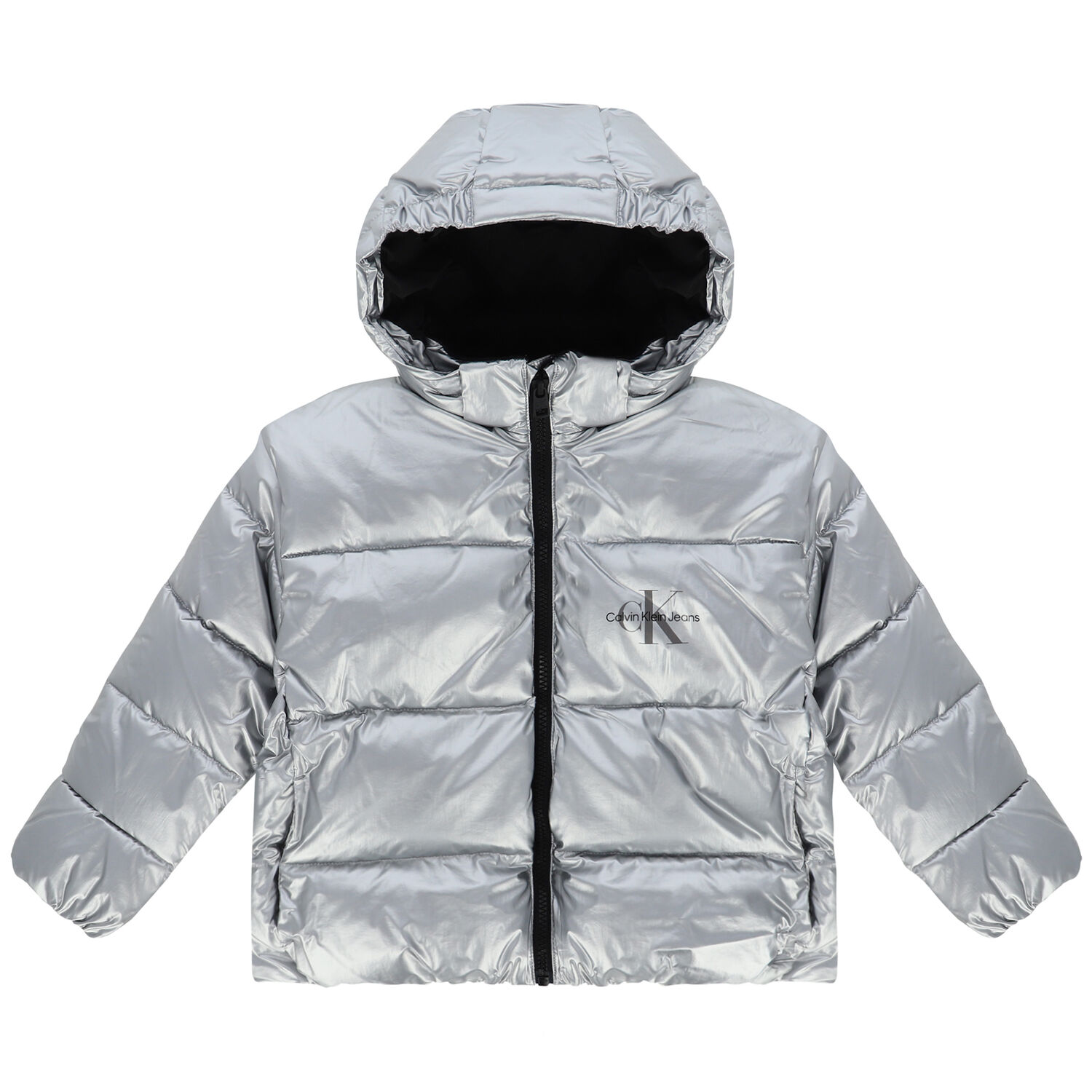 Girls Silver 2-in-1 Logo Padded Puffer Jacket, 1, hi-res image number null