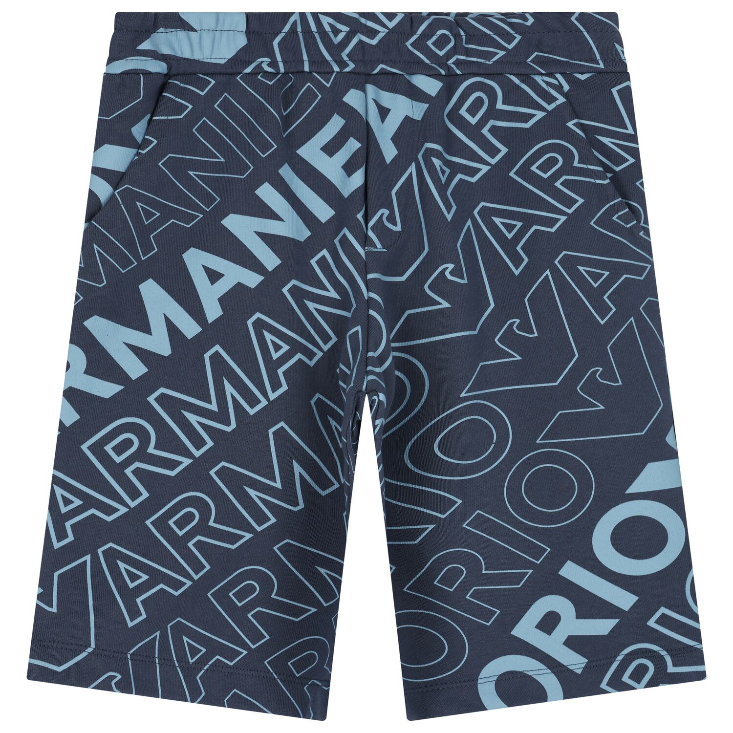شورت أولاد بالشعار باللون الأزرق, 1, hi-res image number null