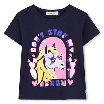 Girls Navy Blue Pony T-Shirt