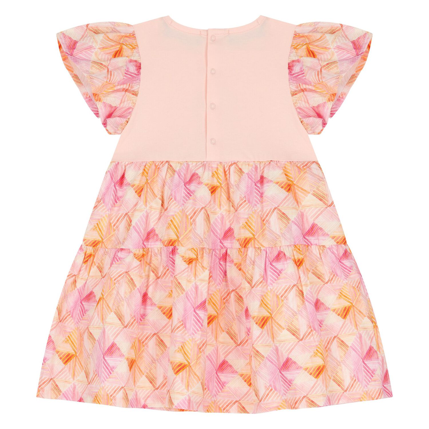فستان بنات بطبعة حقيبة باللون الالبرتقالى و الوردى, 1, hi-res image number null