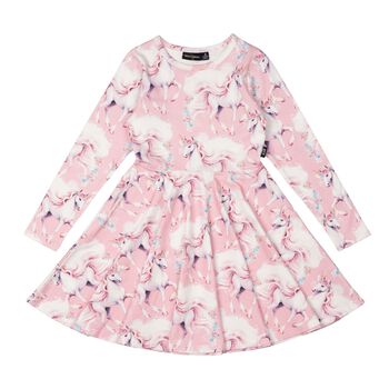 Girls Pink Unicorn Dress