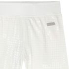 Girls White Logo Sequin Shorts, 1, hi-res