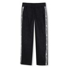 Girls Black Glittery Joggers, 1, hi-res