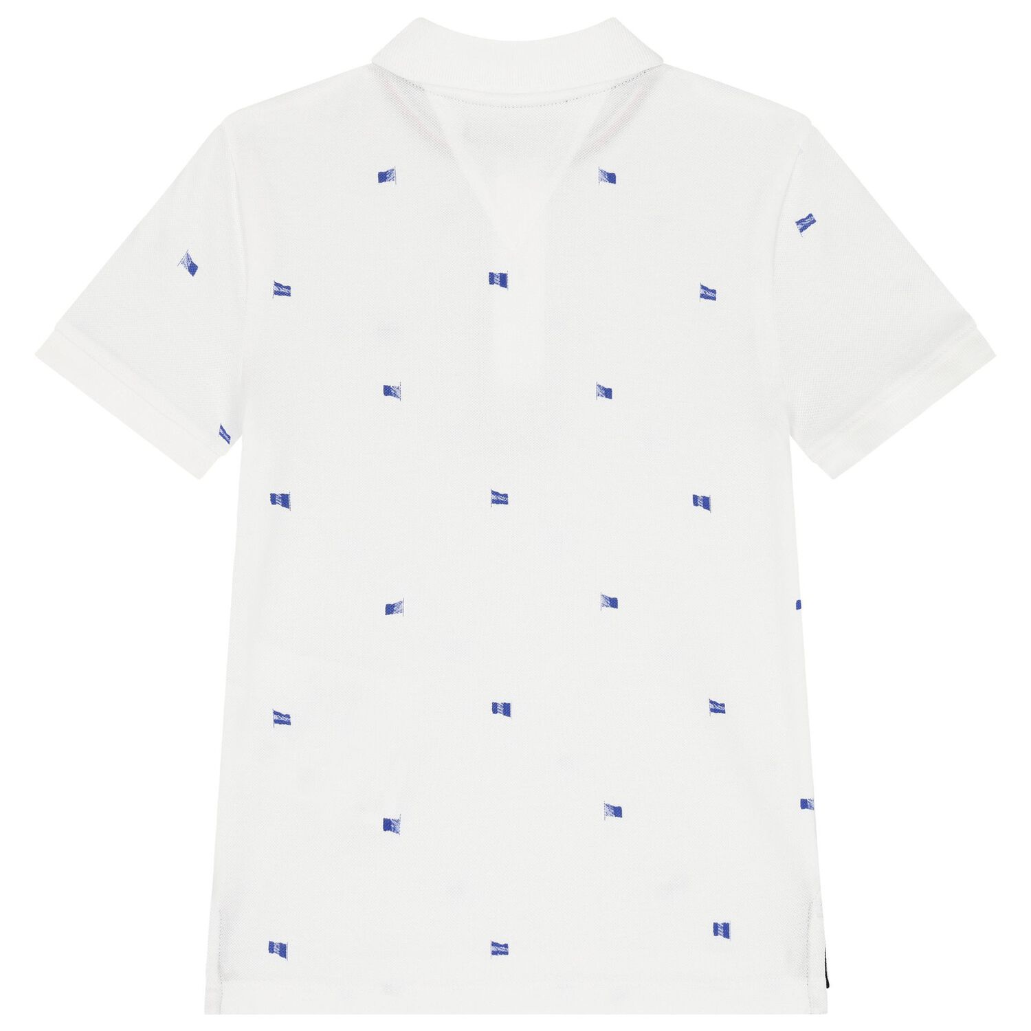 Boys White Logo Flag Polo Shirt, 1, hi-res image number null