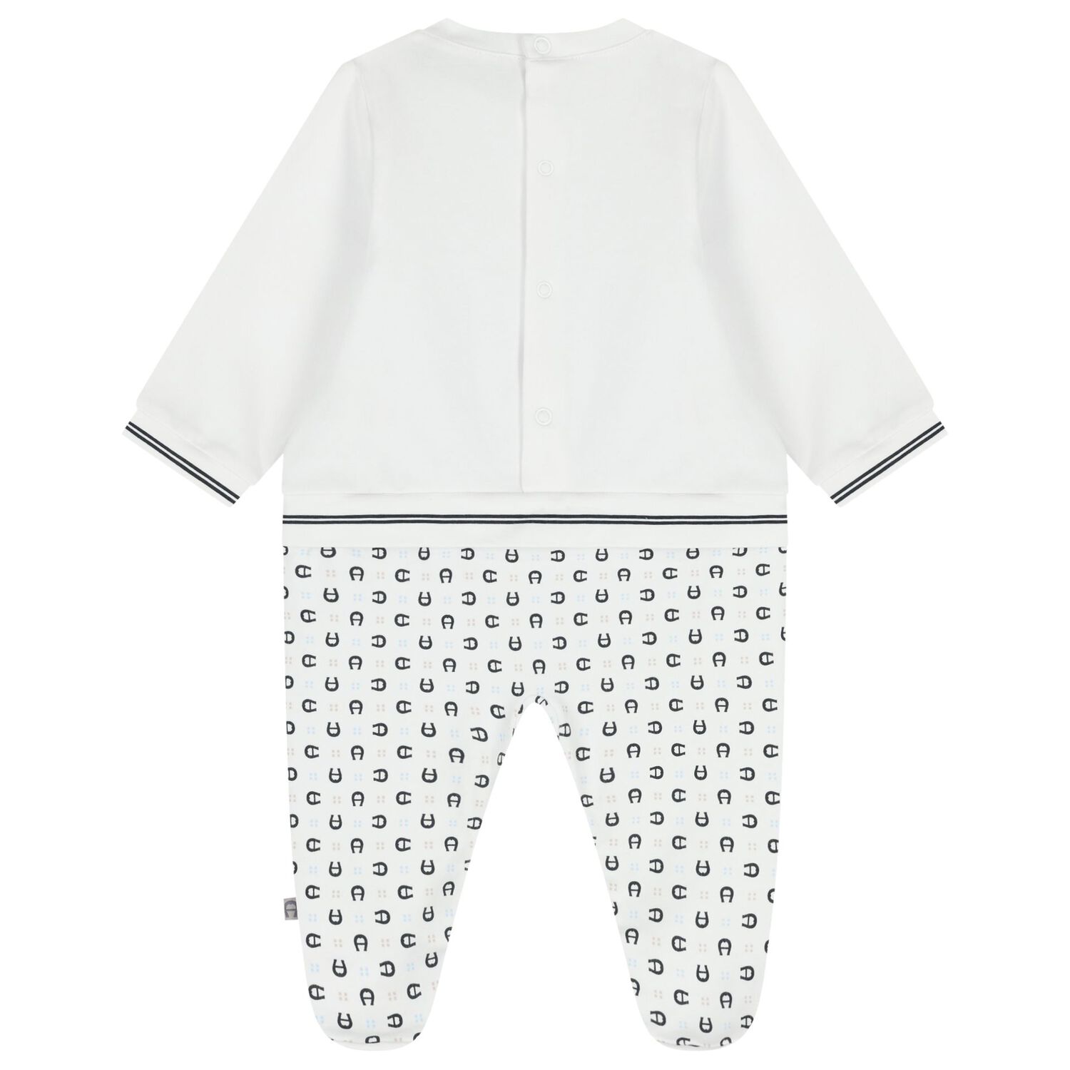 Baby Boys White Logo Babygrow, 1, hi-res