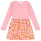 Girls Pink & Orange Logo Dress, 1, hi-res