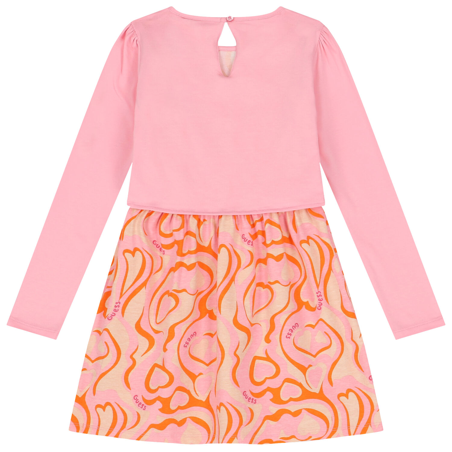 Girls Pink & Orange Logo Dress, 1, hi-res