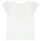 طقم بنات تنورة بطبعة الزهور باللون الأبيض والأخضر, 1, hi-res