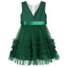 Girls Green Ruffle Tulle Dress, 2, hi-res
