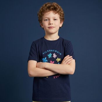 Boys Navy Blue Logo Turtle T-Shirt