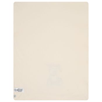 Beige Logo Teddy Bear Knitted Blanket