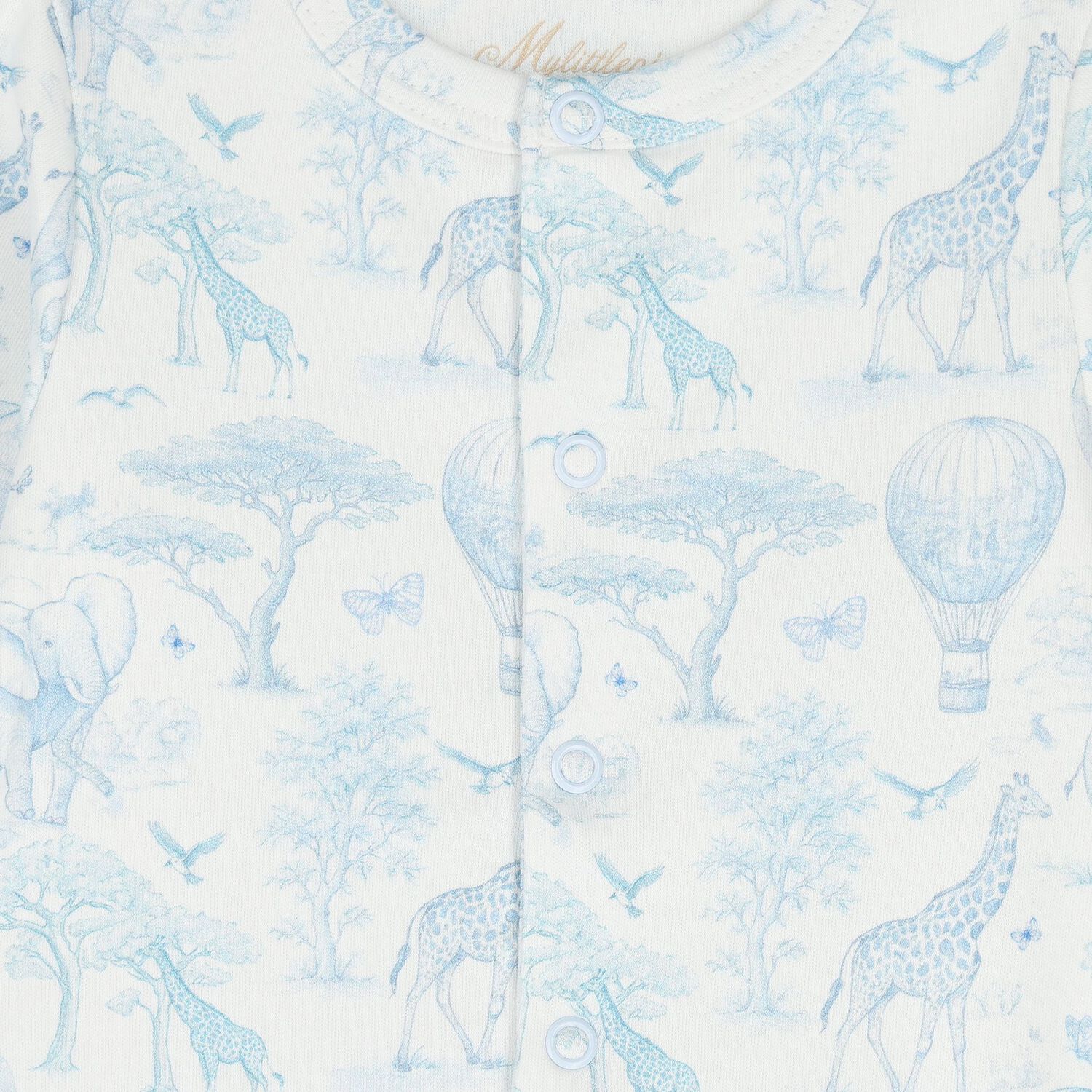 Baby Boys White & Blue Africa Babygrow Gift Set, 1, hi-res
