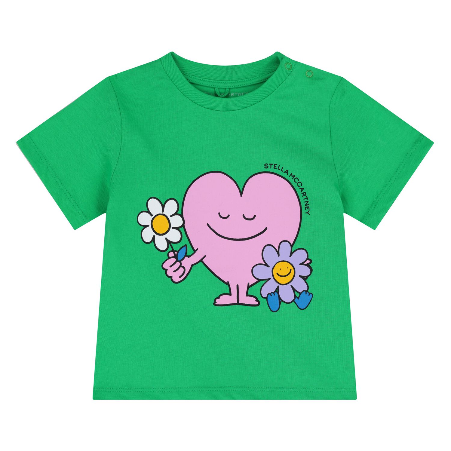 Younger Girls Green Heart T-Shirt, 1, hi-res