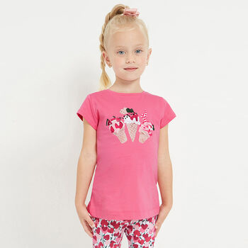 Girls Pink Ice Cream T-Shirt