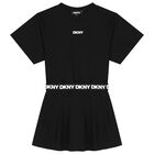 Girls Black & White Logo Dress, 1, hi-res