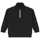 Boys Black Logo Sweatshirt, 1, hi-res