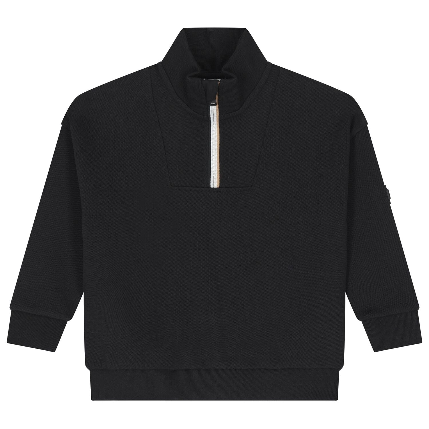 Boys Black Logo Sweatshirt, 1, hi-res