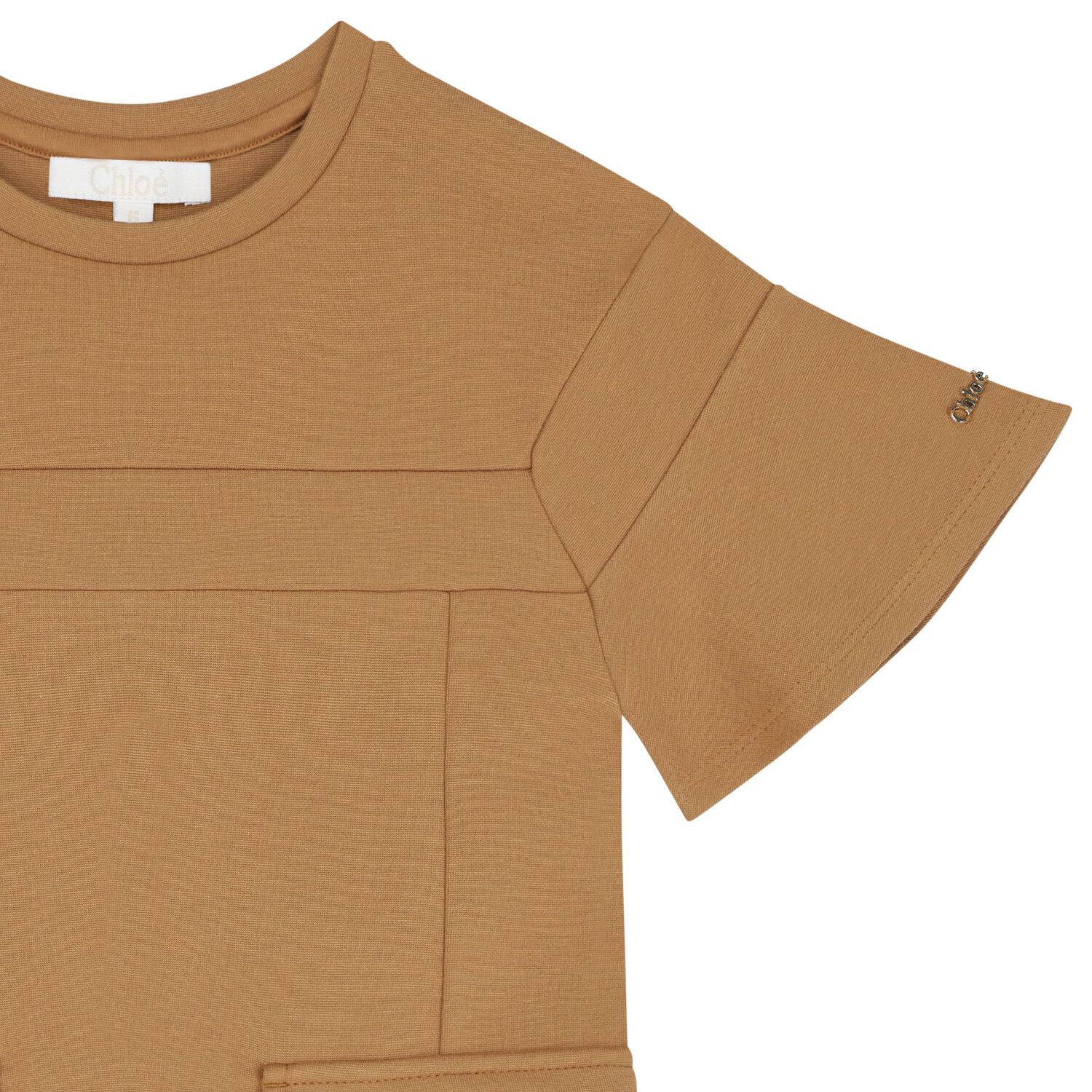 فستان بنات بالشعار باللون البيج, 2, hi-res image number null