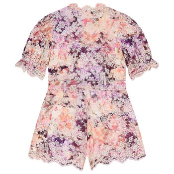 Girls Pink Floral Playsuit