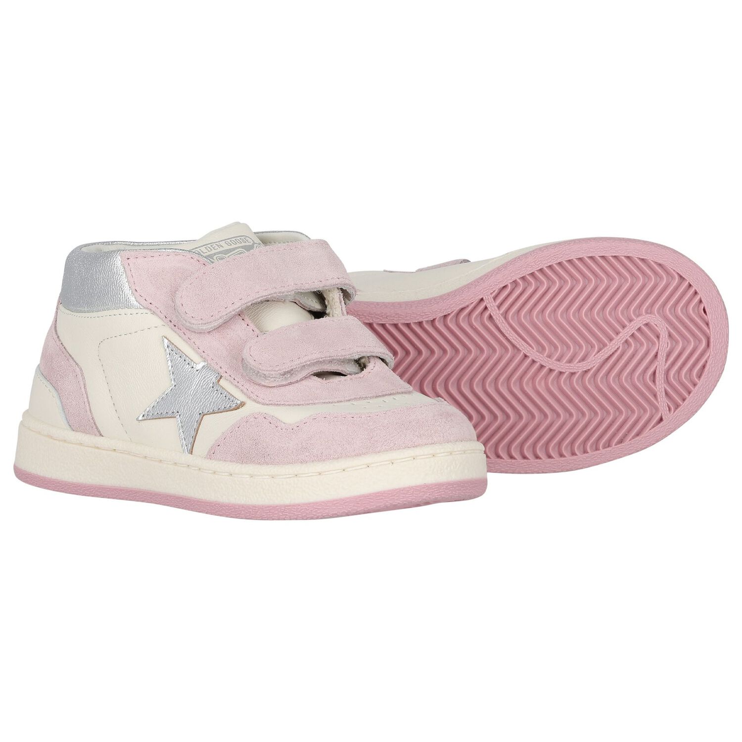 Younger Girls Pink & Ivory Trainers, 1, hi-res