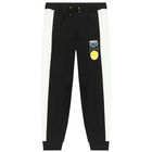 بنطلون رياضي بالشعار باللون الأبيض والأسود, 1, hi-res