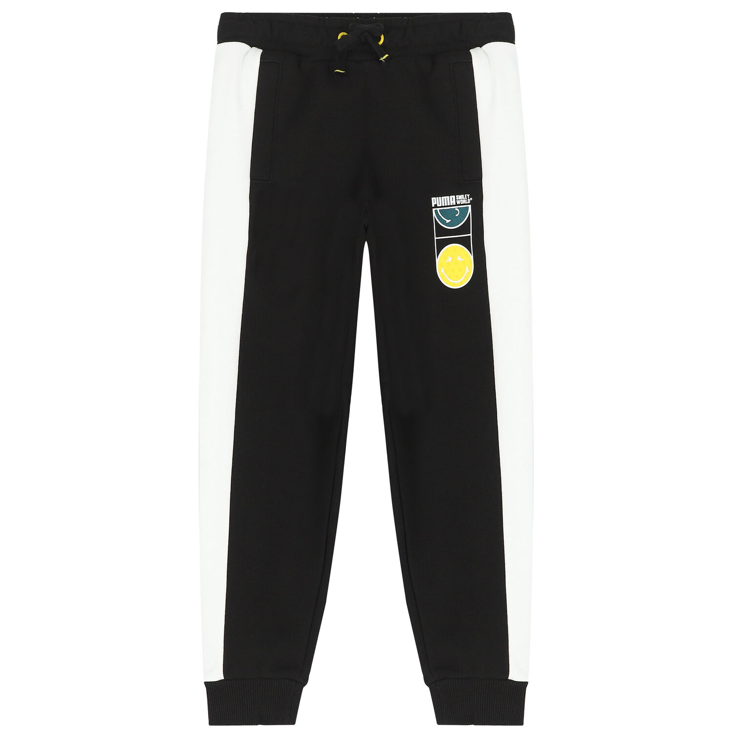 بنطلون رياضي بالشعار باللون الأبيض والأسود, 1, hi-res image number null